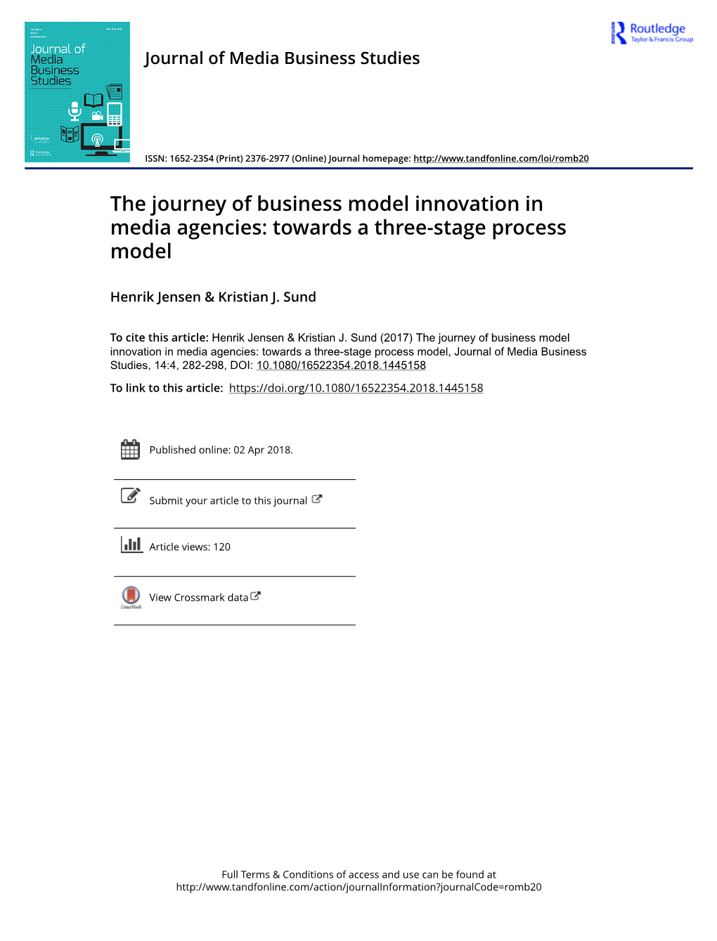 The Journey of Business Model Innovation in Media Agencies: Towards a Three-Stage Process Model