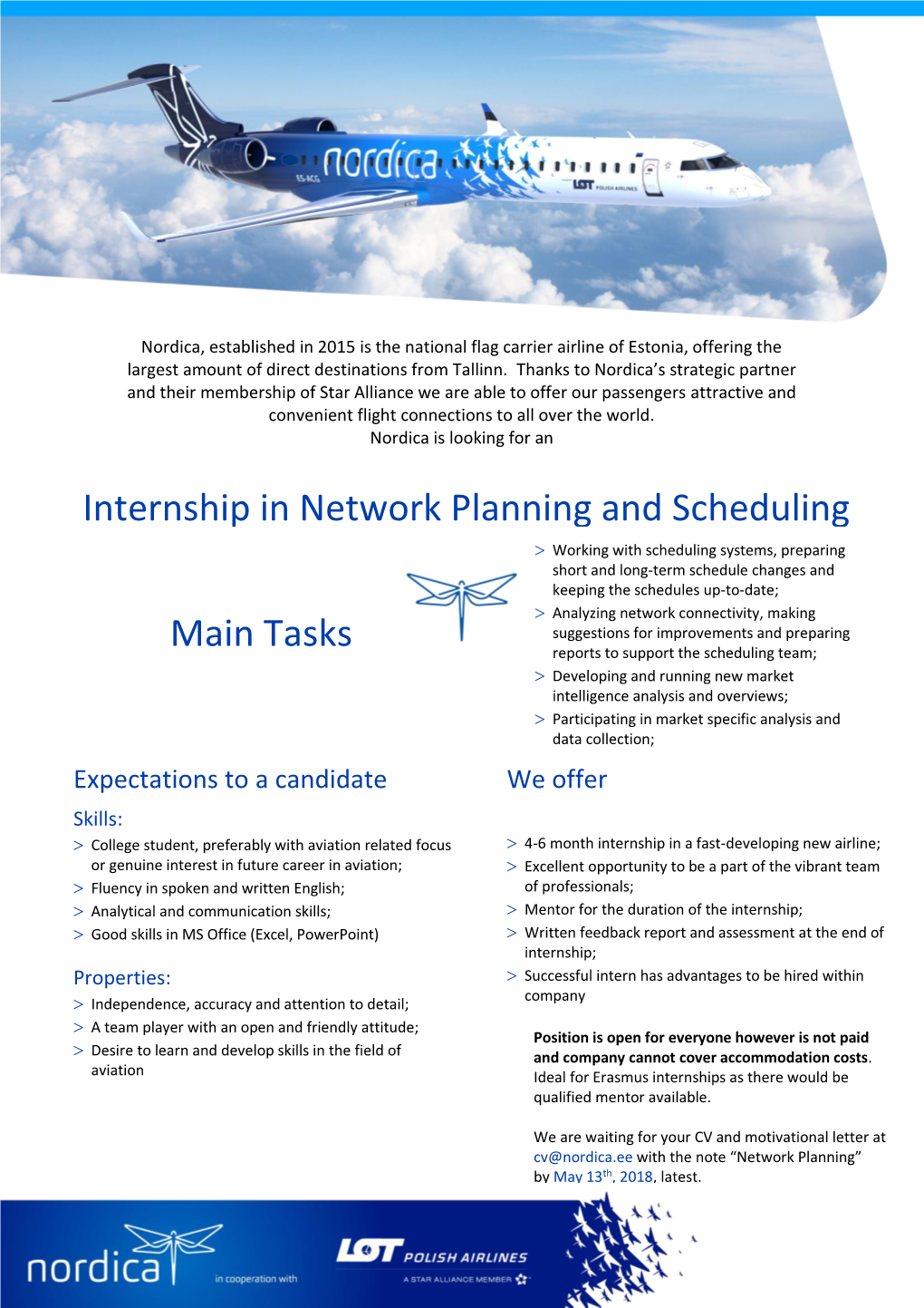 Internship in Network Planning and Scheduling Main Tasks