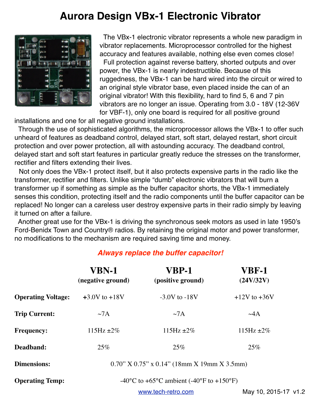 Aurora Design Vbx-1 Electronic Vibrator