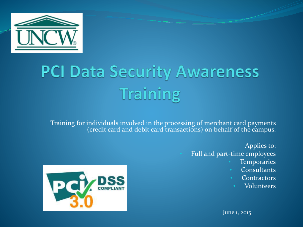 PCI Data Security Awareness Training