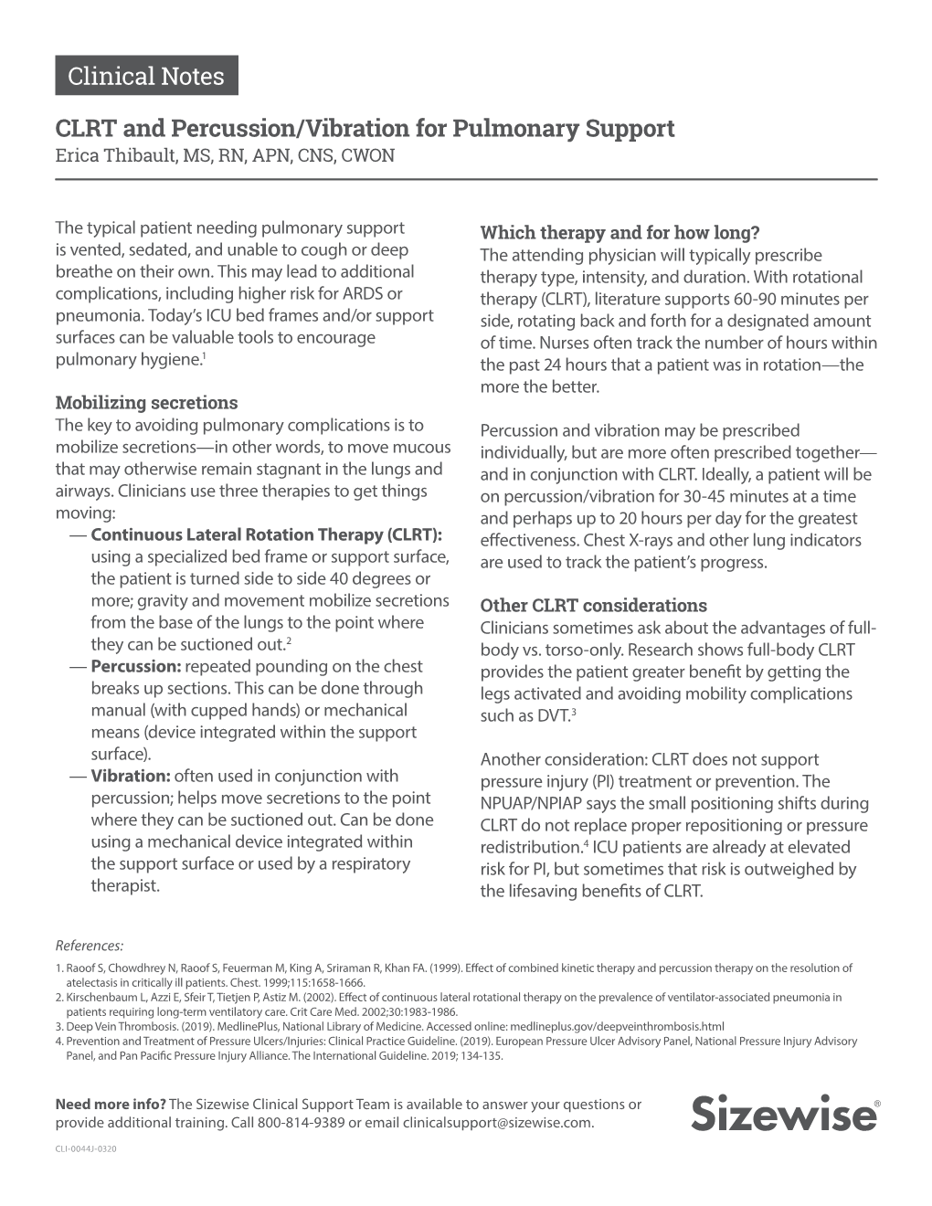 Clinical Notes CLRT and Percussion/Vibration for Pulmonary