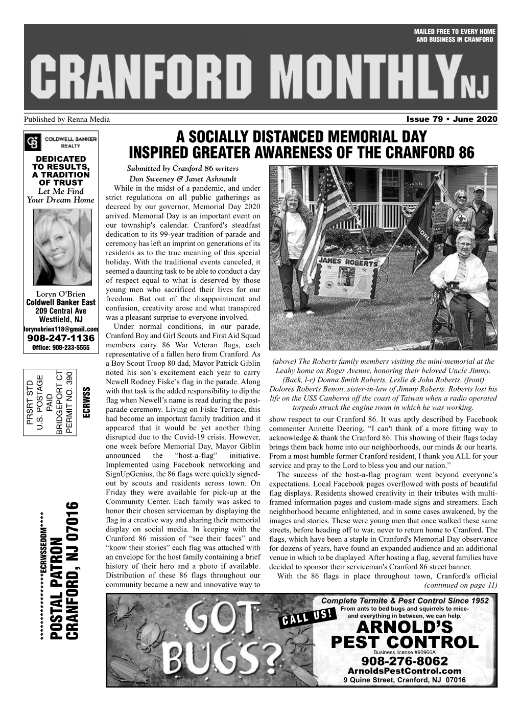 CRANFORD MONTHLY Page 2 • June 2020 ARMCHAIR HISTORY TOUR of CRANFORD AVAILABLE