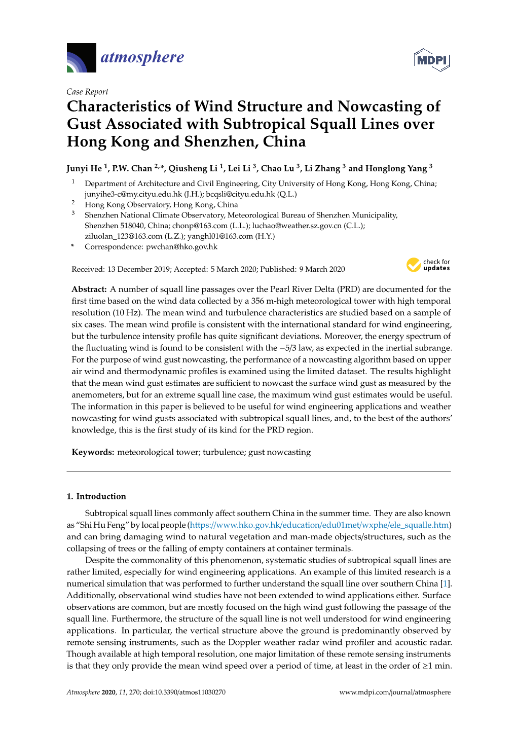 Characteristics of Wind Structure and Nowcasting of Gust Associated with Subtropical Squall Lines Over Hong Kong and Shenzhen, China