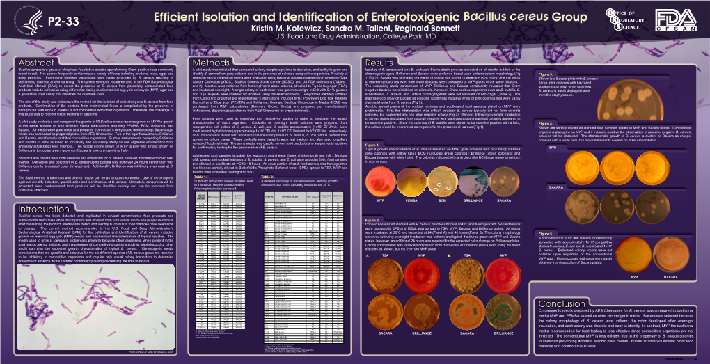 Kristin M. Kotewicz, Sandra M. Tallent, Reginald Bennett S CIENCE U.S