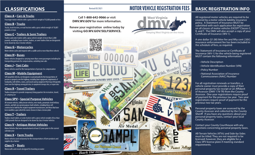 Motor Vehicle Registration Fees Basic Registration Info