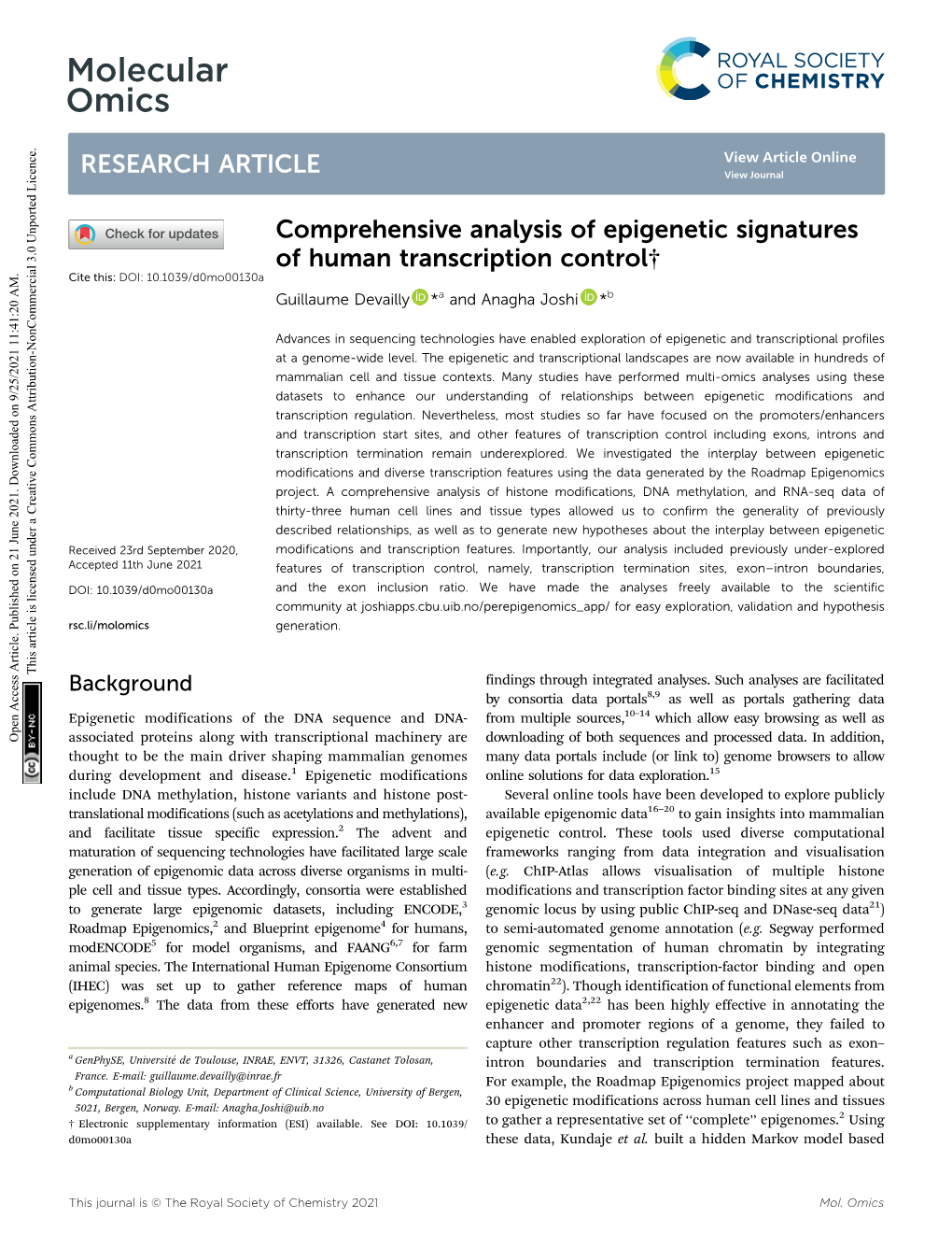 Molecular Omics