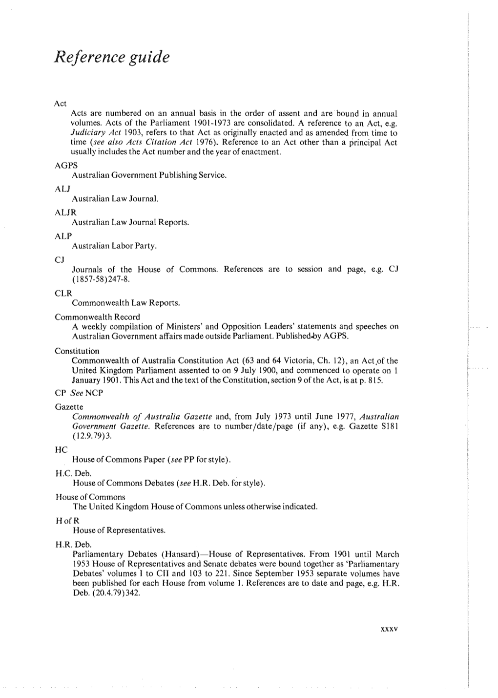 Reference Guide J Journals of the Senate (See VP for Style)