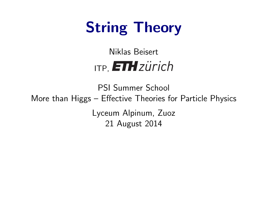 String Theory