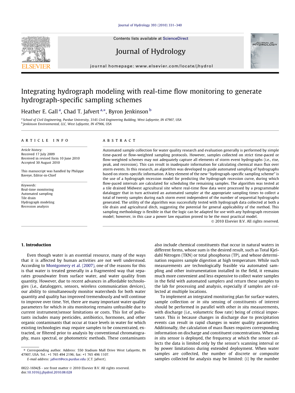 Integrating Hydrograph Modeling with Real-Time Flow Monitoring To