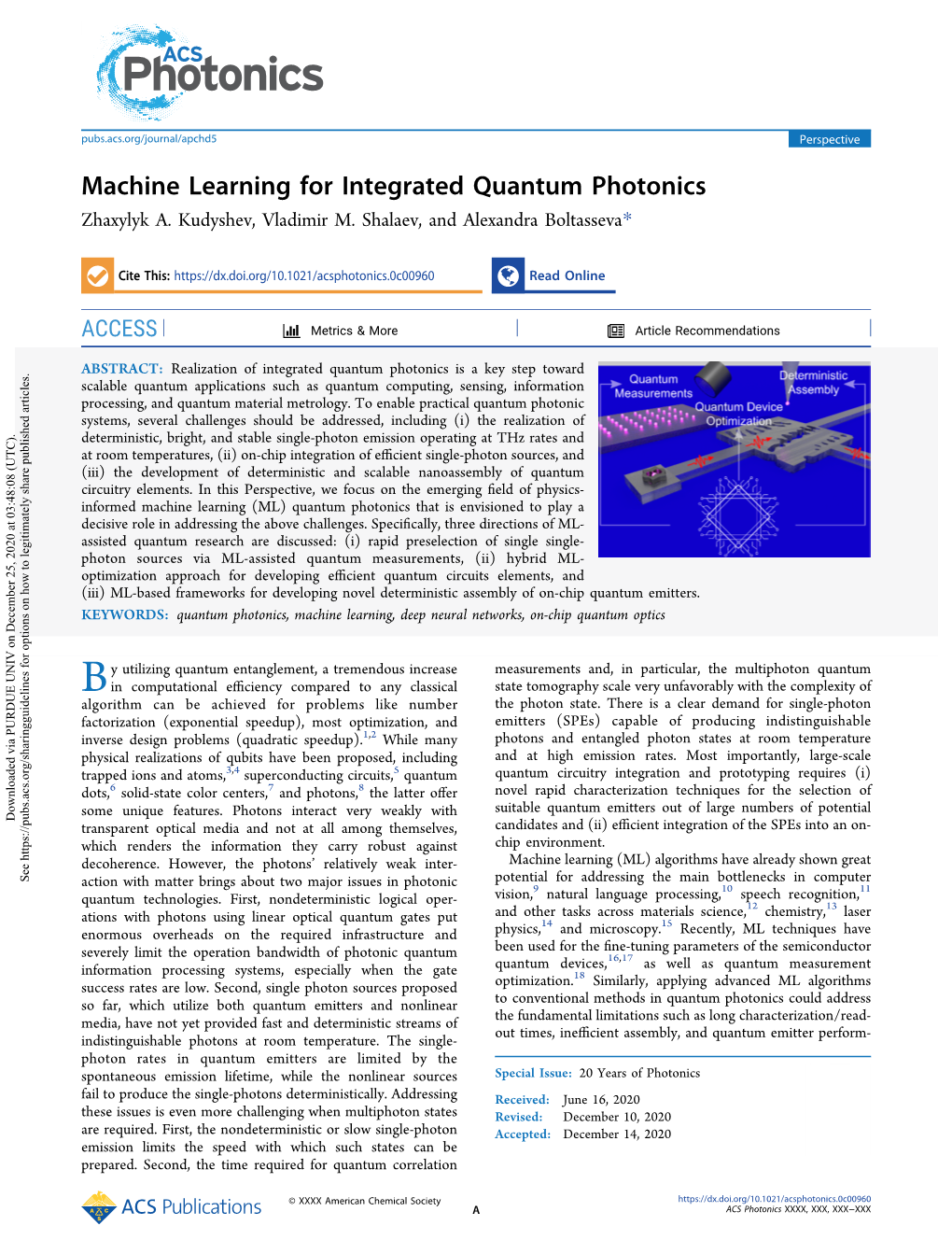 Machine Learning for Integrated Quantum Photonics Zhaxylyk A