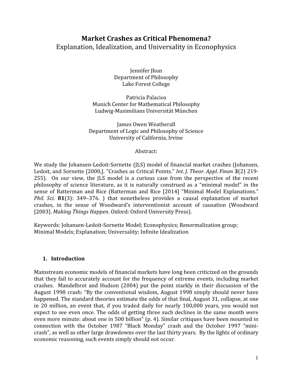 Explanation, Idealization, and Universality in Econophysics