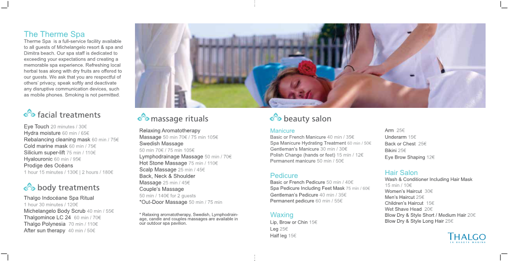 Facial Treatments Body Treatments Massage Rituals Beauty Salon the Therme