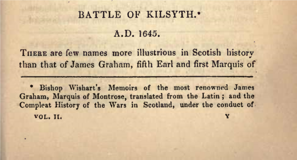 Battle of Kilsyth.*