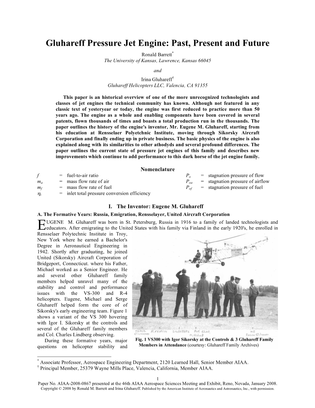 Gluhareff Pressure Jet Engine: Past, Present and Future