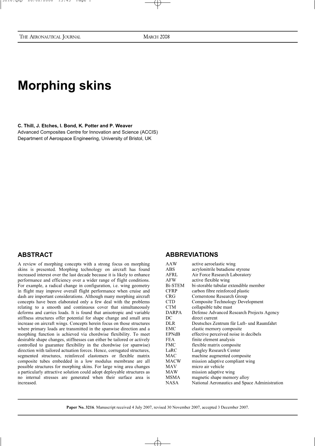 Morphing Skins