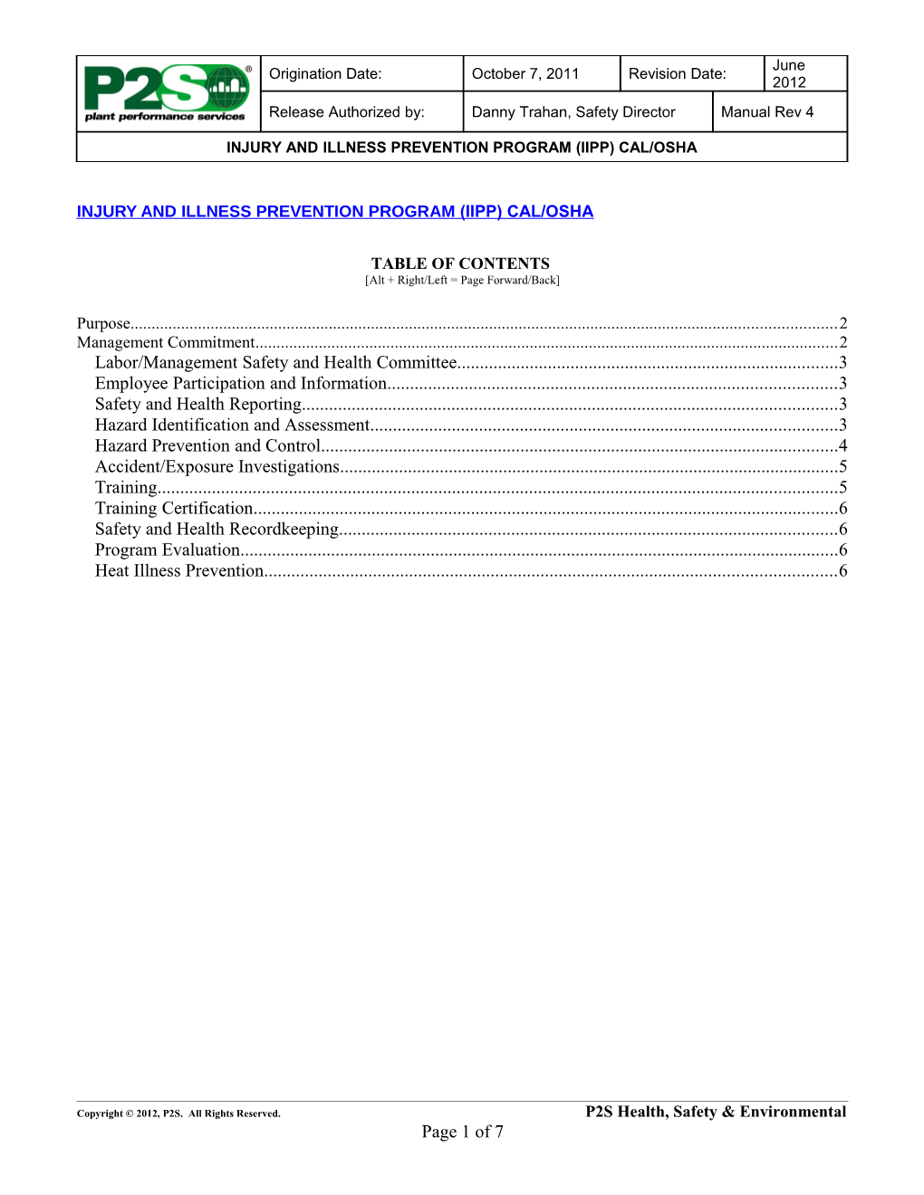 Health, Safety and Environmental Policy s2