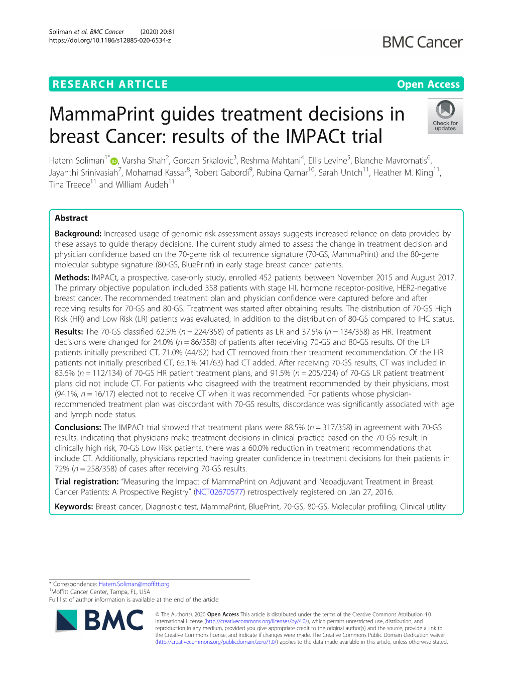 Mammaprint Guides Treatment Decisions in Breast Cancer