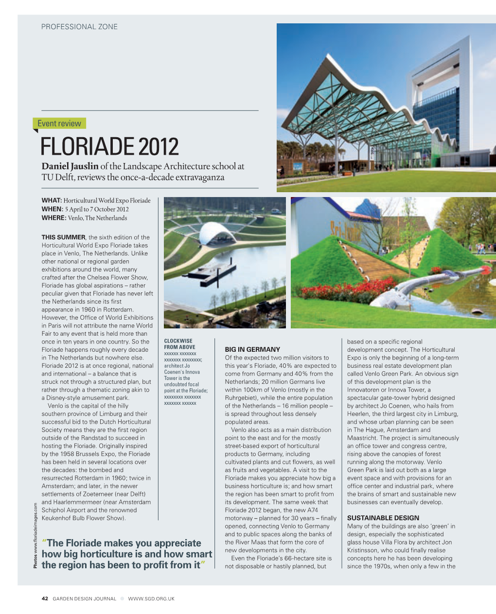 Floriade 2012 Daniel Jauslin of the Landscape Architecture School at TU Delft, Reviews the Once-A-Decade Extravaganza