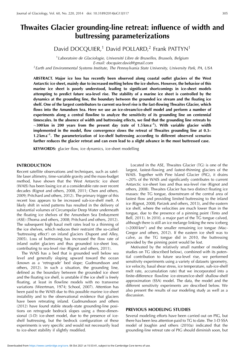 Thwaites Glacier Grounding-Line Retreat: Influence of Width and Buttressing Parameterizations