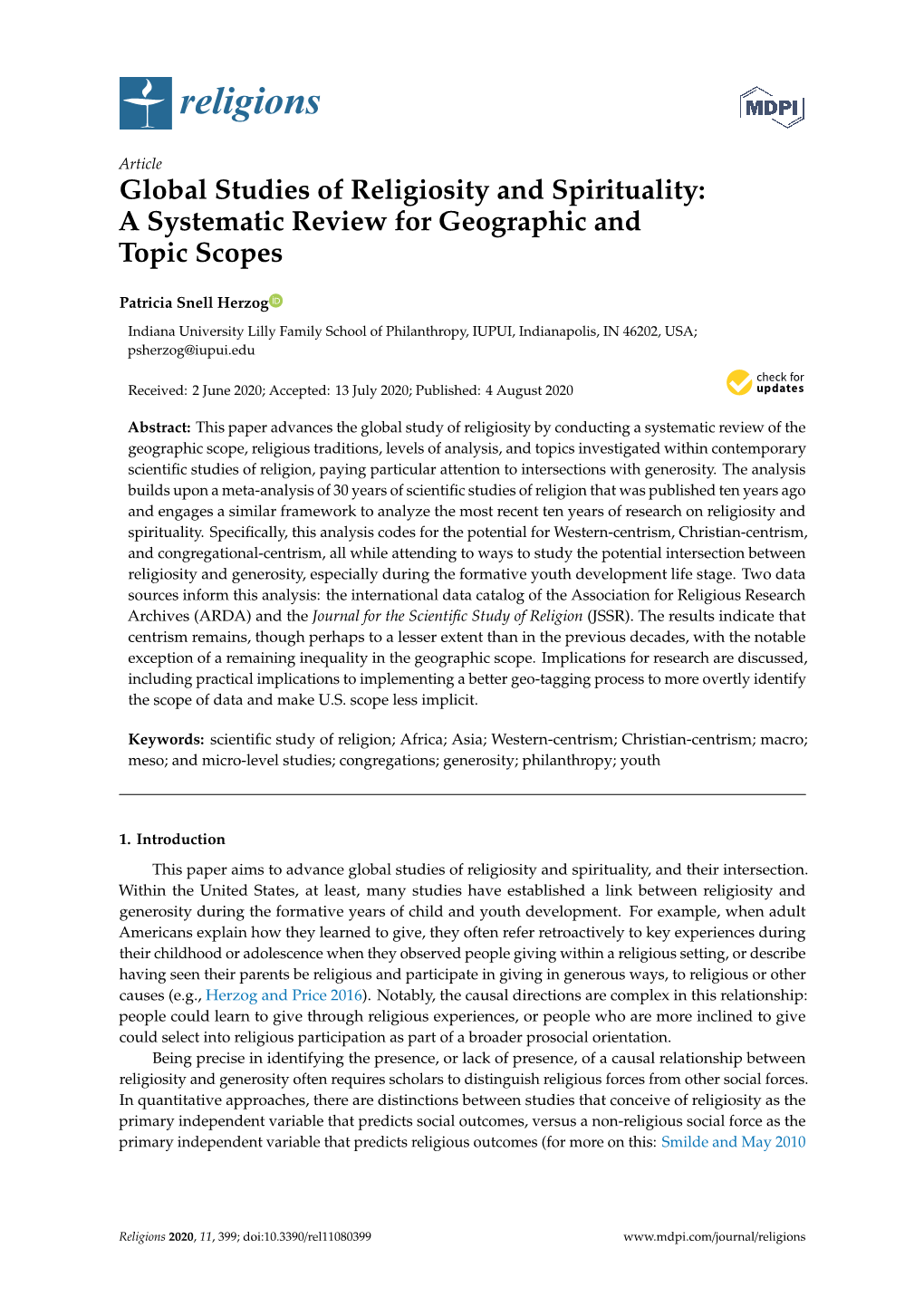 A Systematic Review for Geographic and Topic Scopes