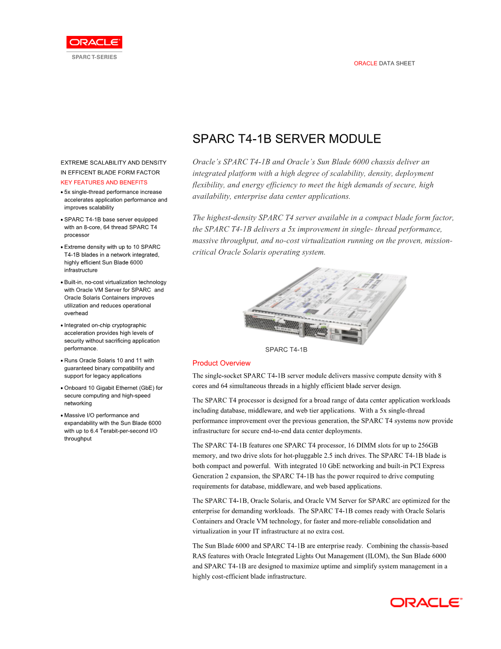 Sparc T4-1B Server Module