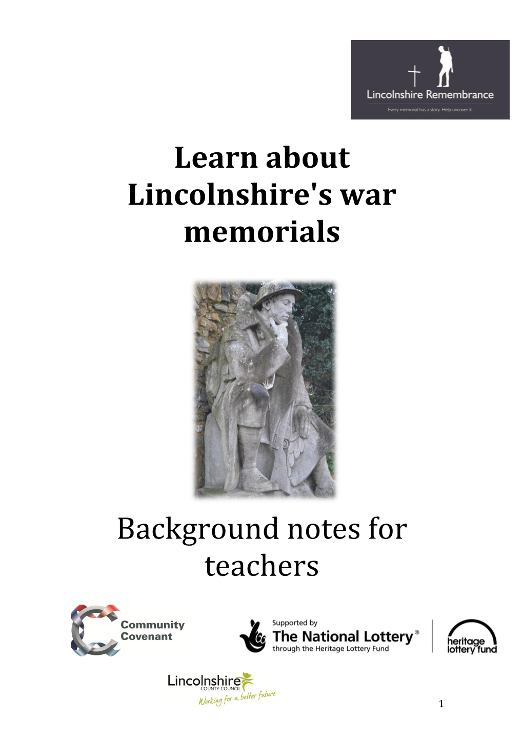 Learn About Lincolnshire's War Memorials Teacher Notes