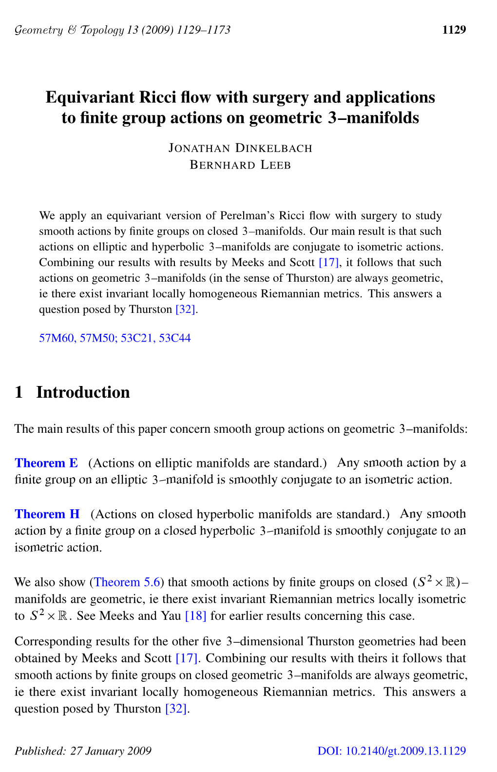 Equivariant Ricci Flow with Surgery and Applicationsto Finite Group