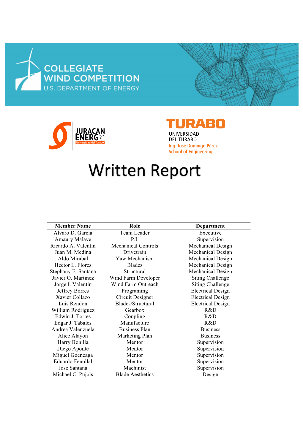 Turabo Written Report