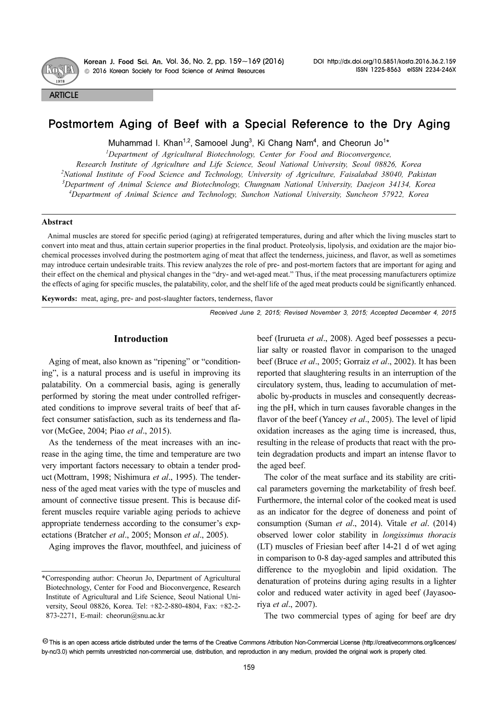Postmortem Aging of Beef with a Special Reference to the Dry Aging
