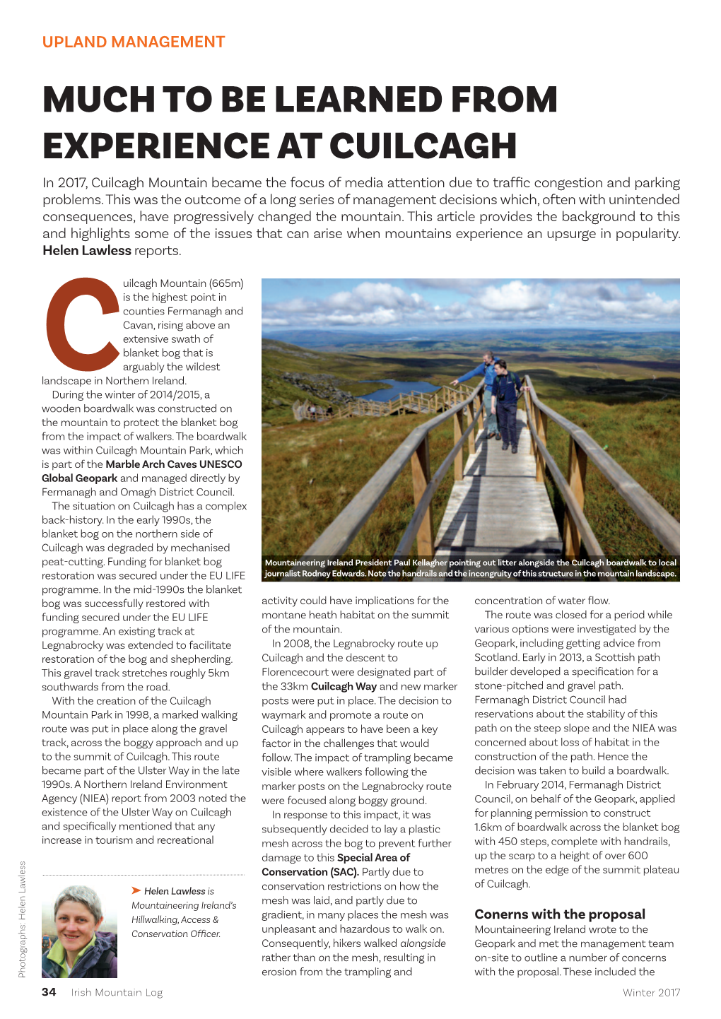 CUILCAGH in 2017, Cuilcagh Mountain Became the Focus of Media Attention Due to Trafﬁc Congestion and Parking Problems