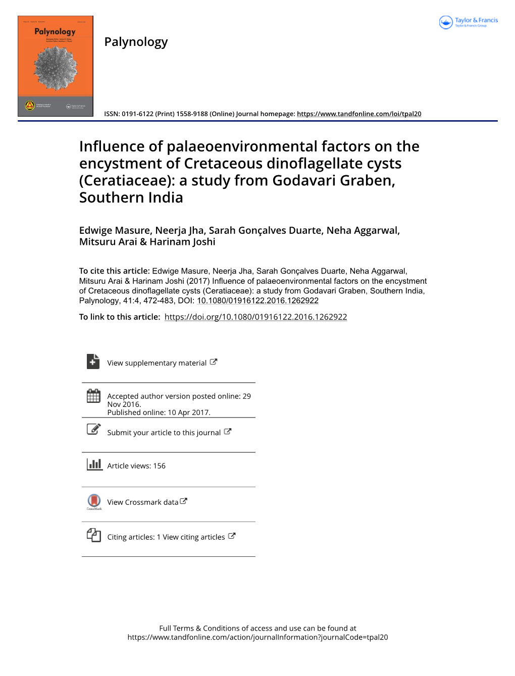 Influence of Palaeoenvironmental Factors on the Encystment of Cretaceous Dinoflagellate Cysts (Ceratiaceae): a Study from Godavari Graben, Southern India