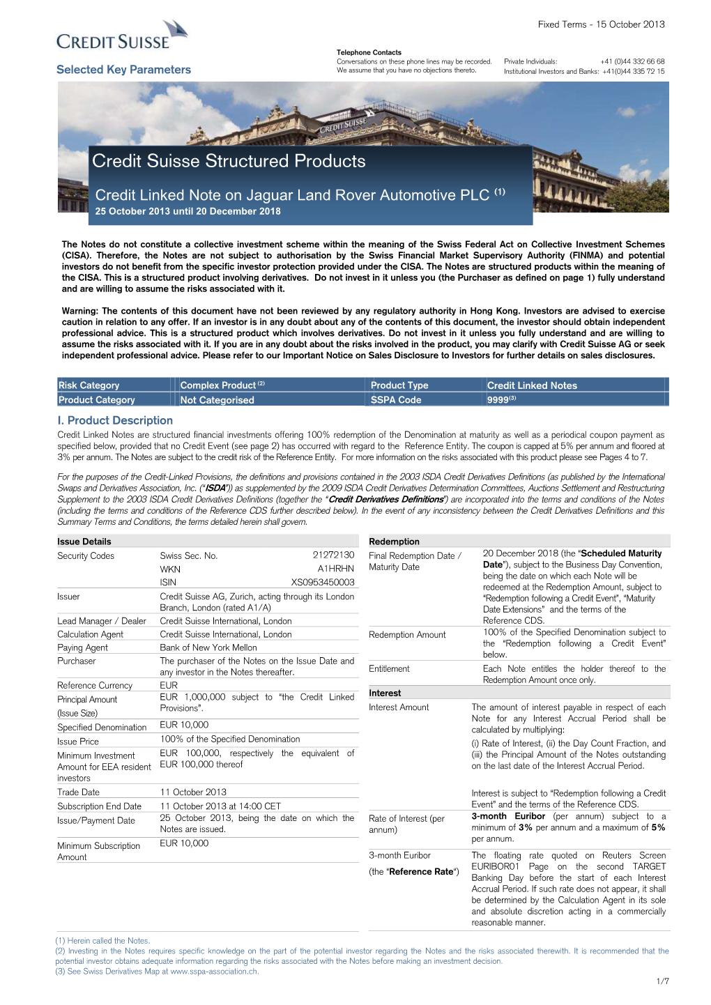 Credit Suisse Structured Products