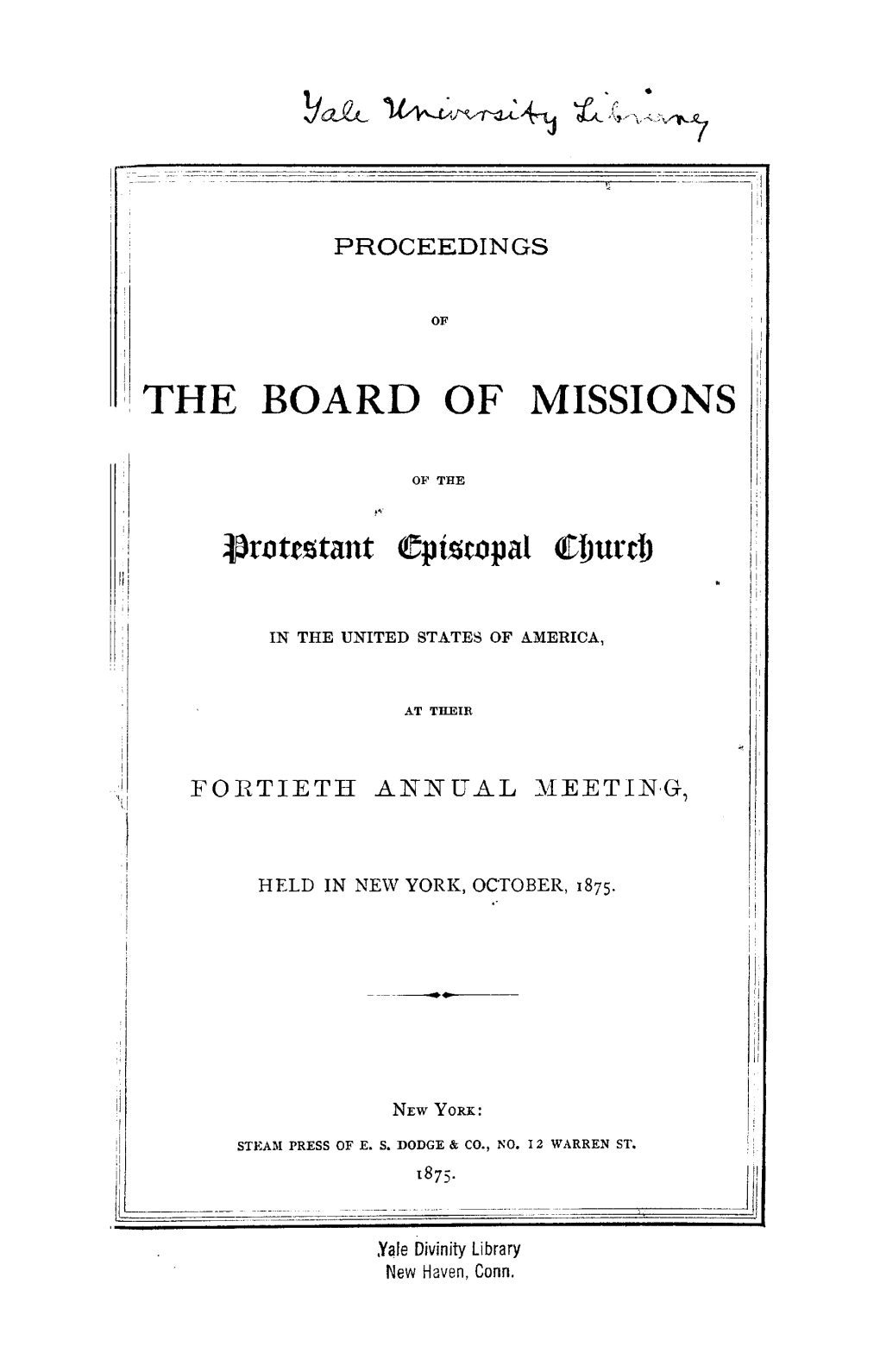 The Board of Missions