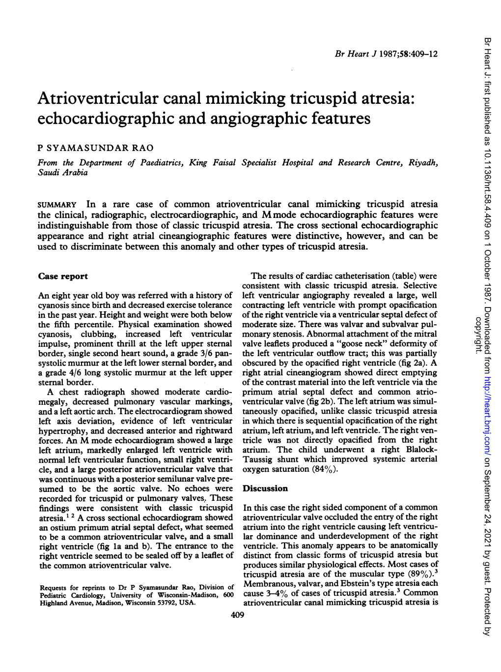 Echocardiographic and Angiographic Features