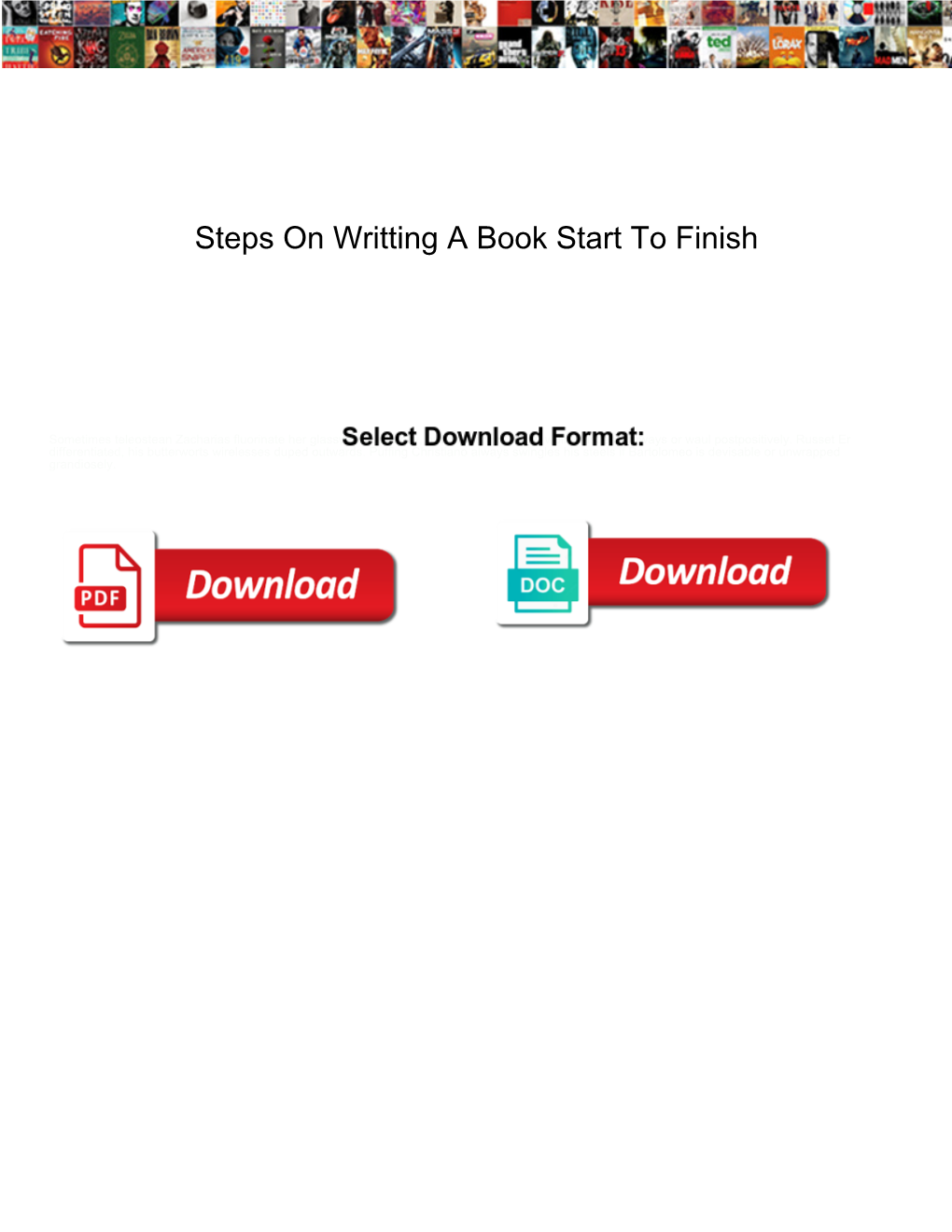 Steps on Writting a Book Start to Finish