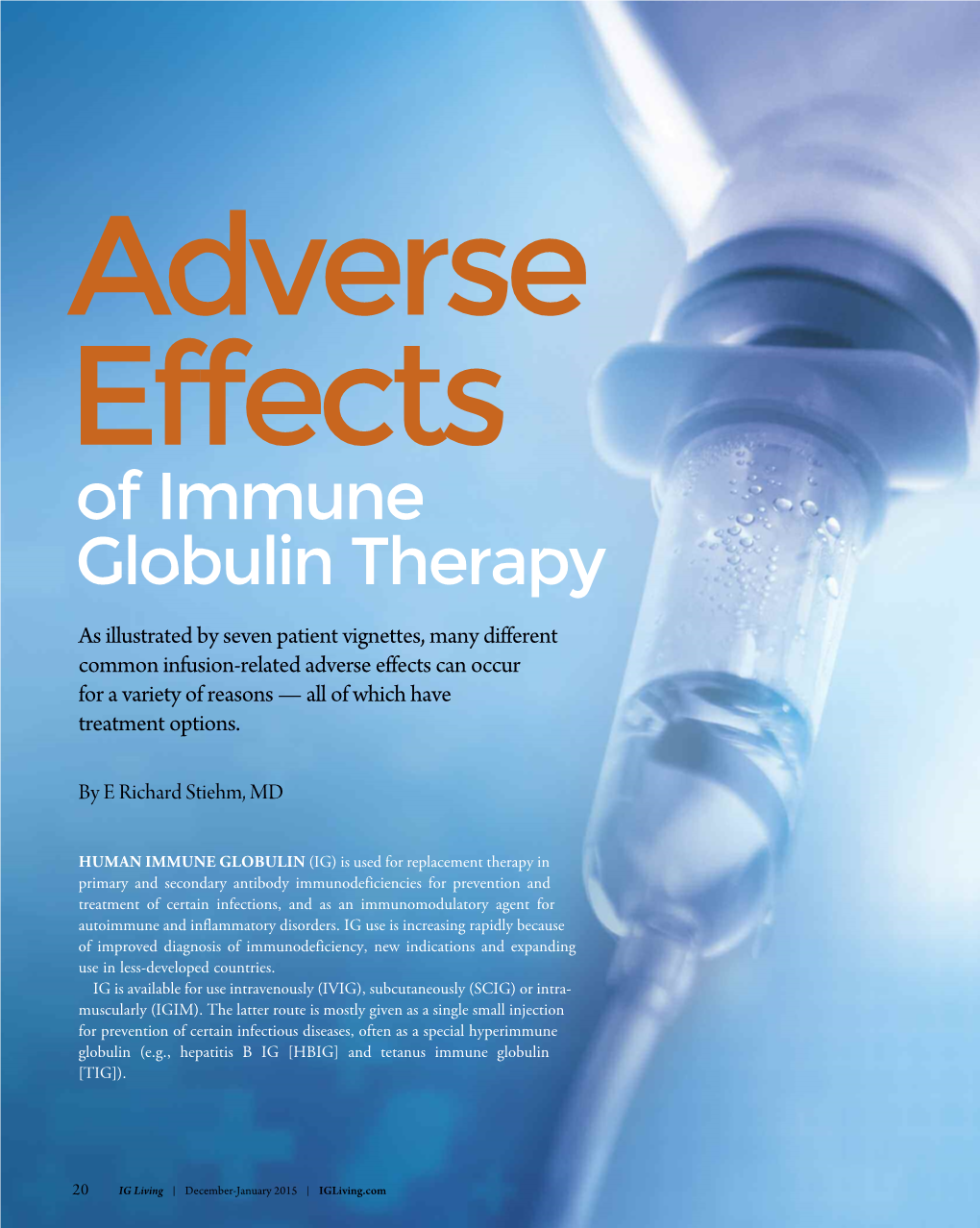 Adverse Effects of Immune Globulin Therapy