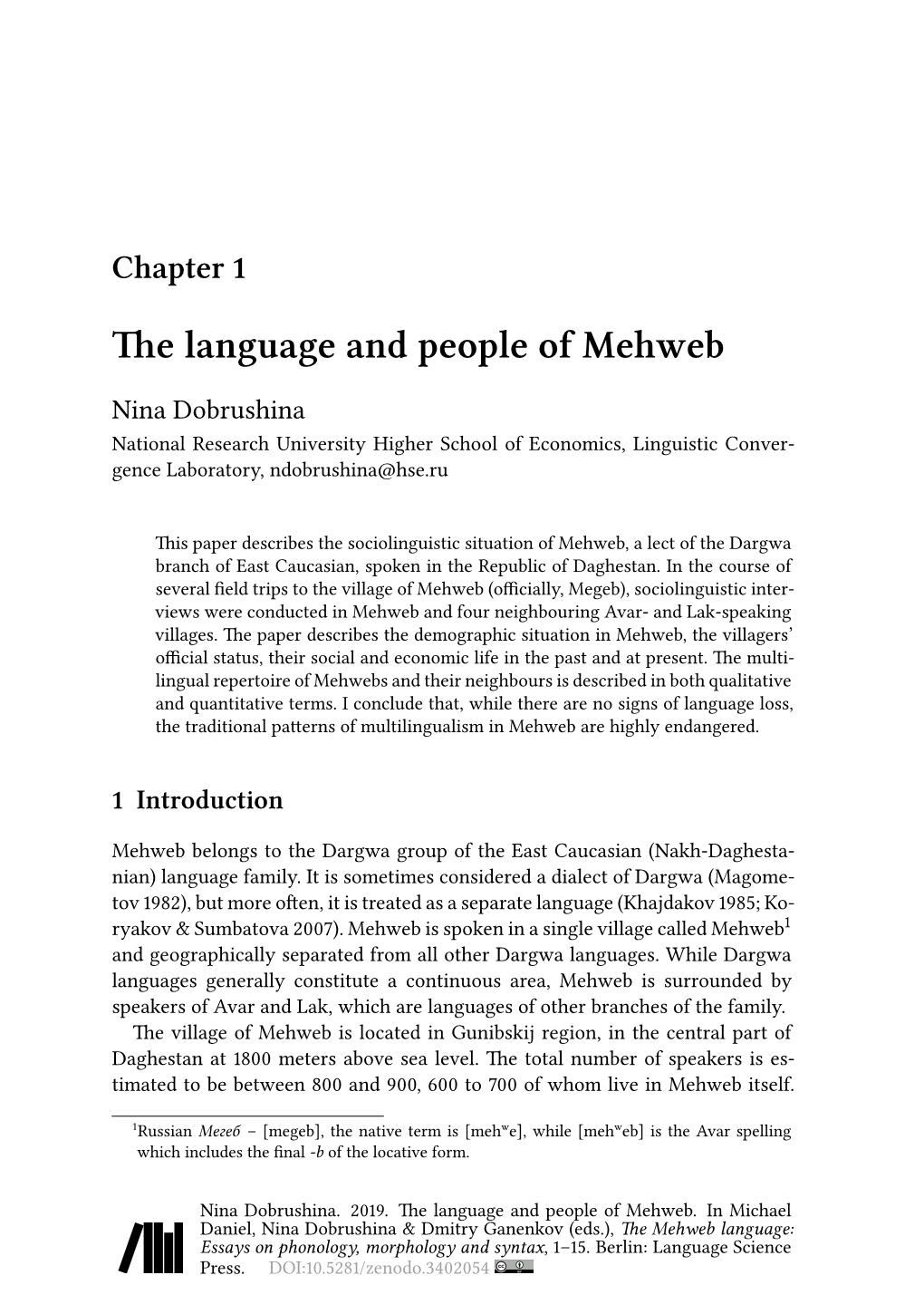 The Language and People of Mehweb