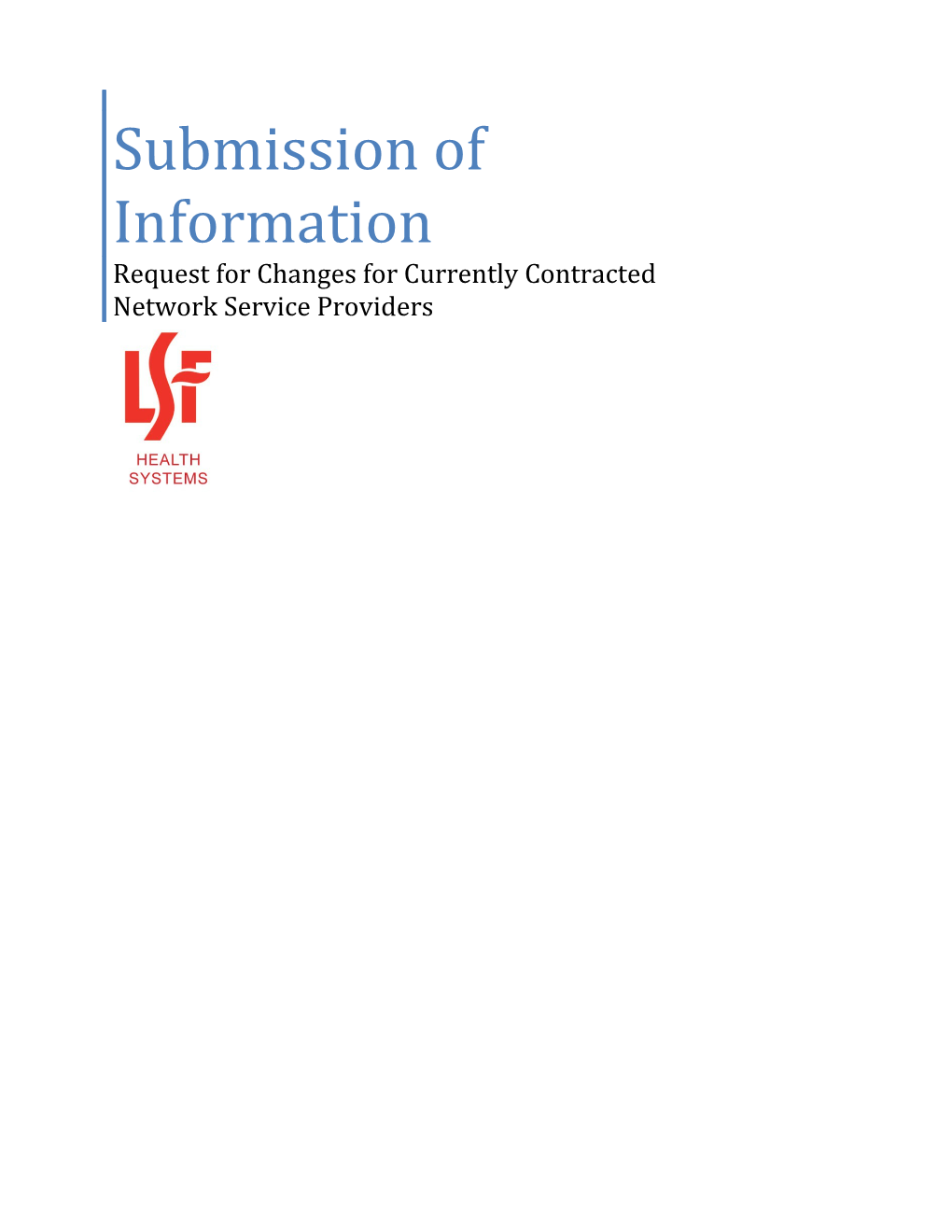 Submission of Information