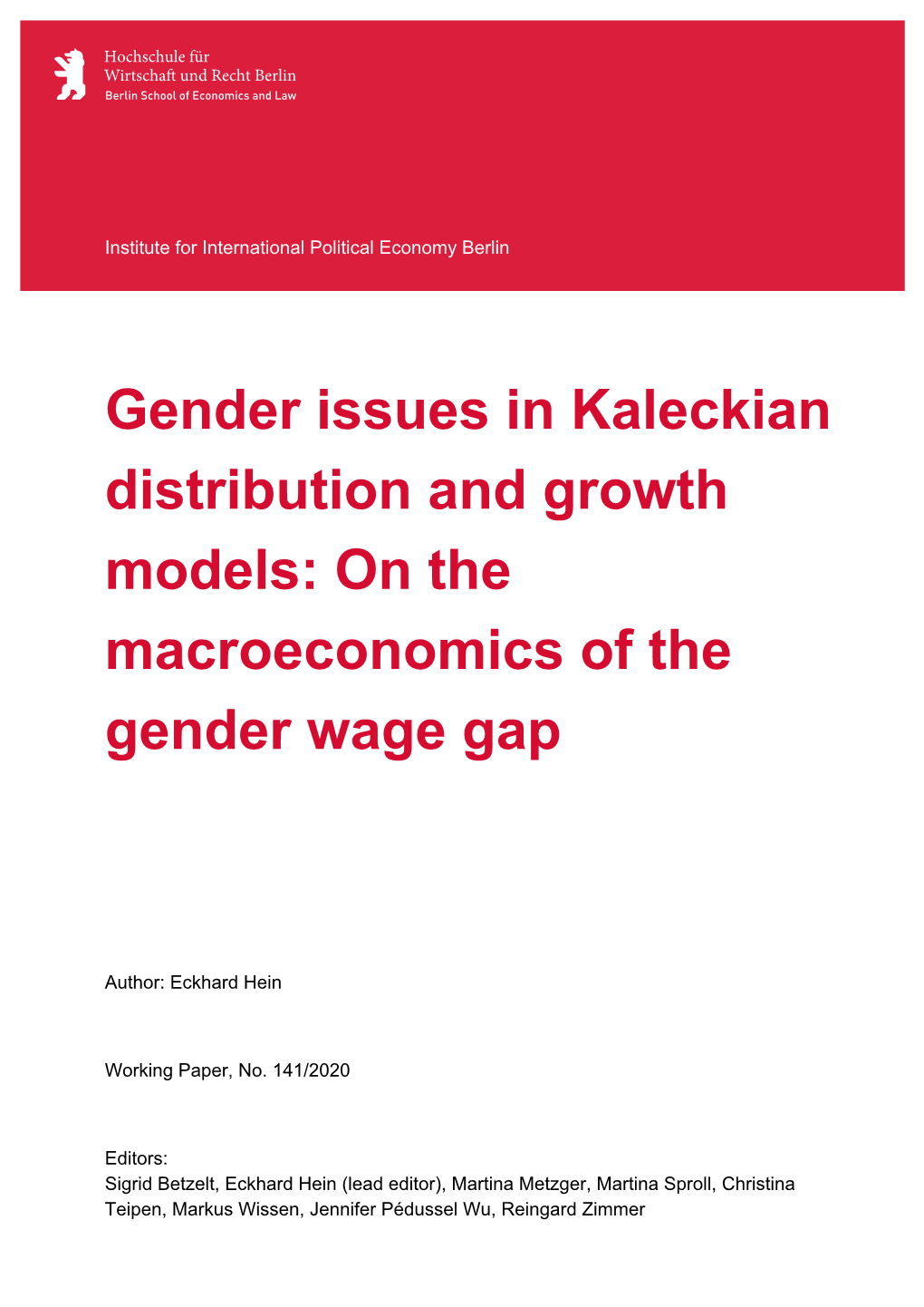 On the Macroeconomics of the Gender Wage Gap