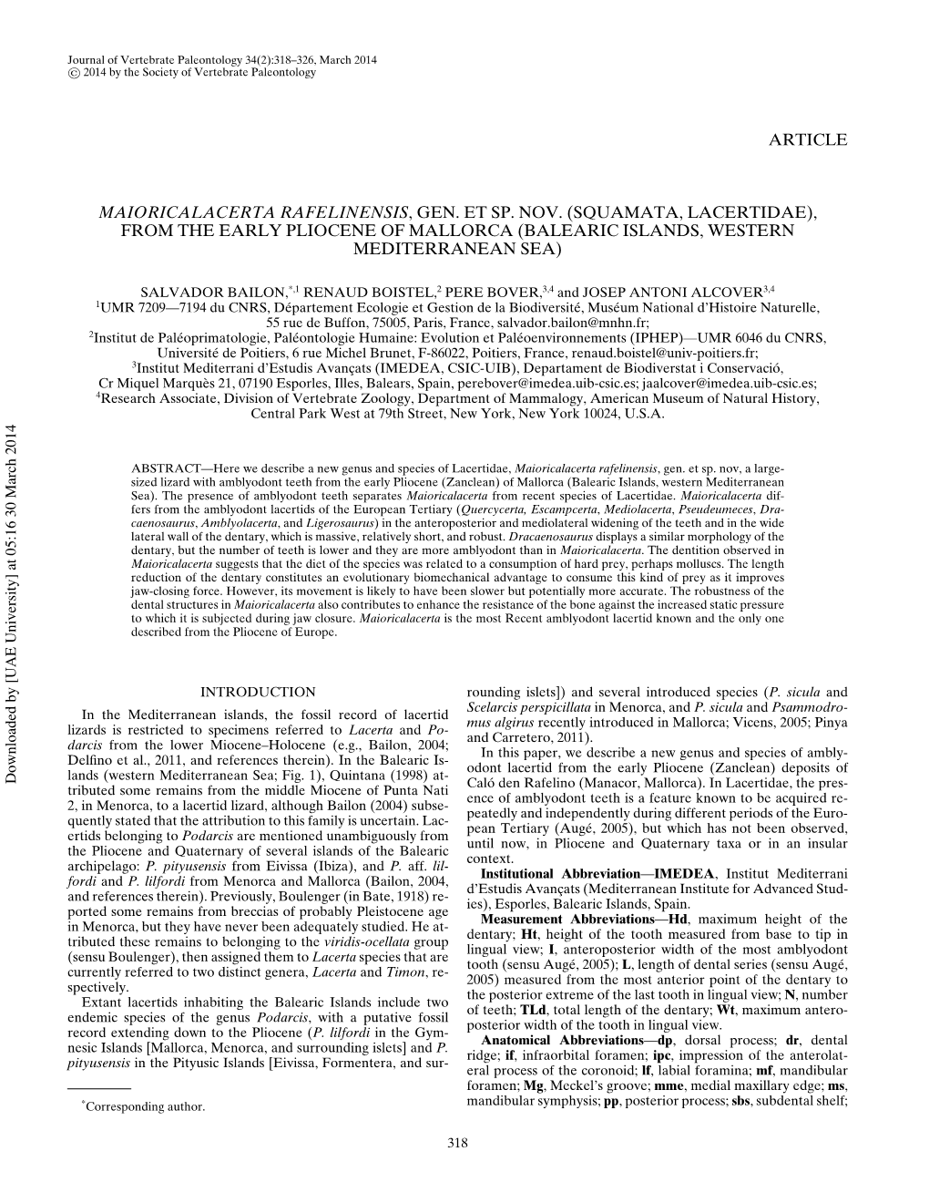 (Squamata, Lacertidae), from the Early Pliocene of Mallorca