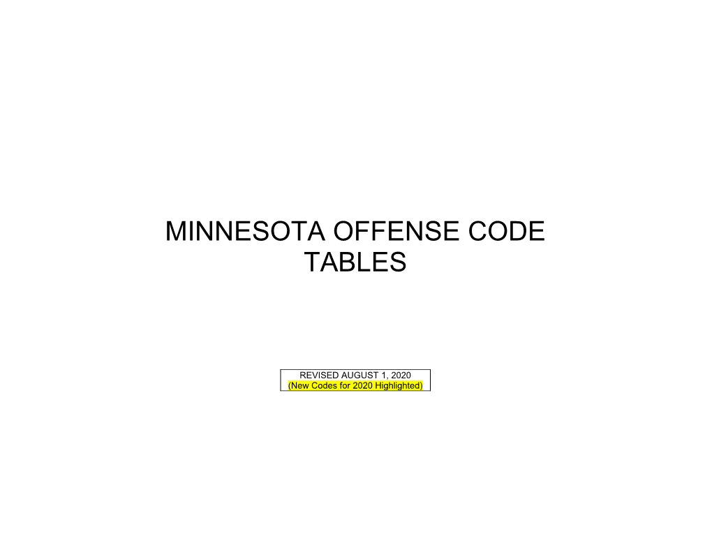 Minnesota Offense Codes