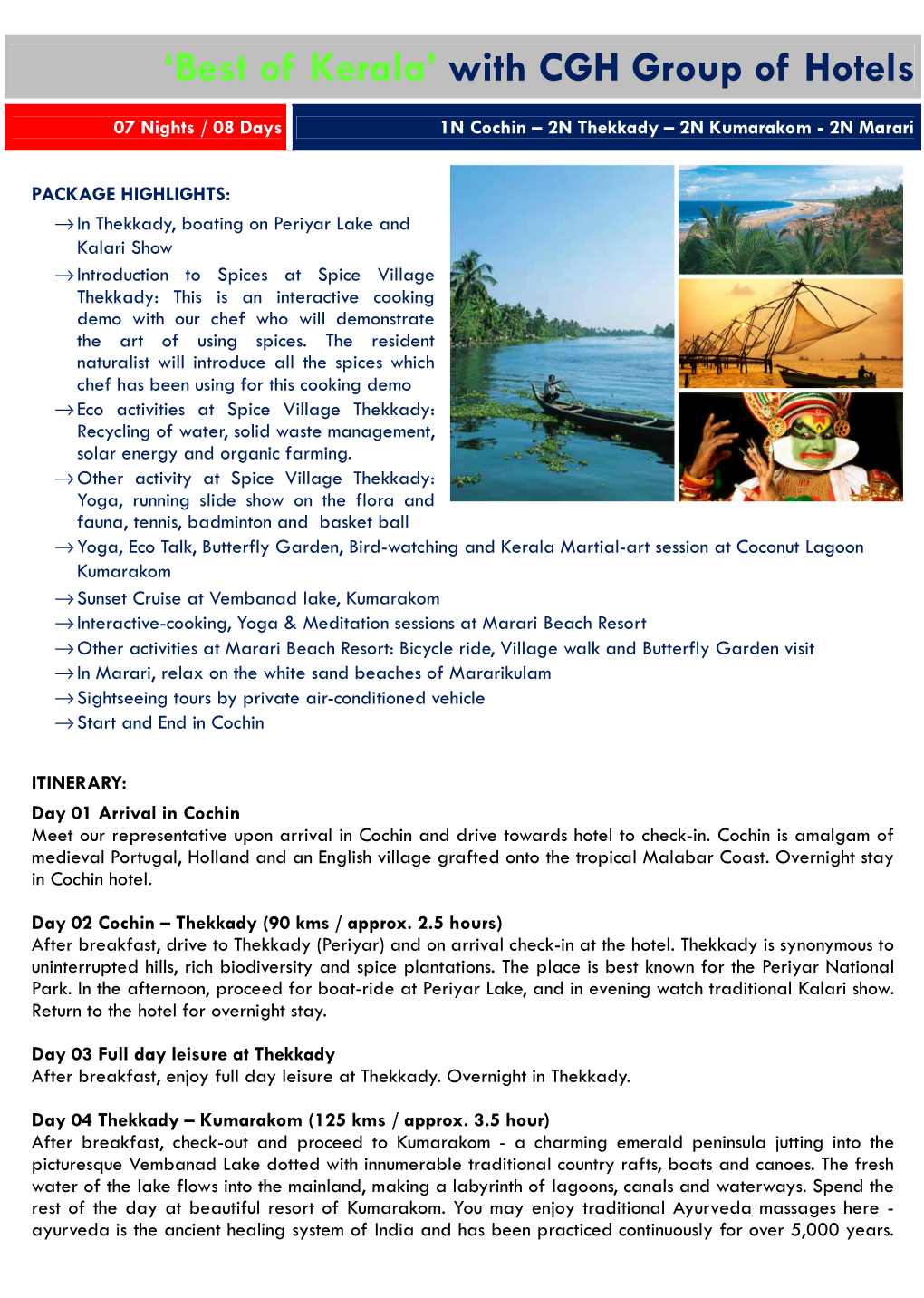 'Best of Kerala' with CGH Group of Hotels