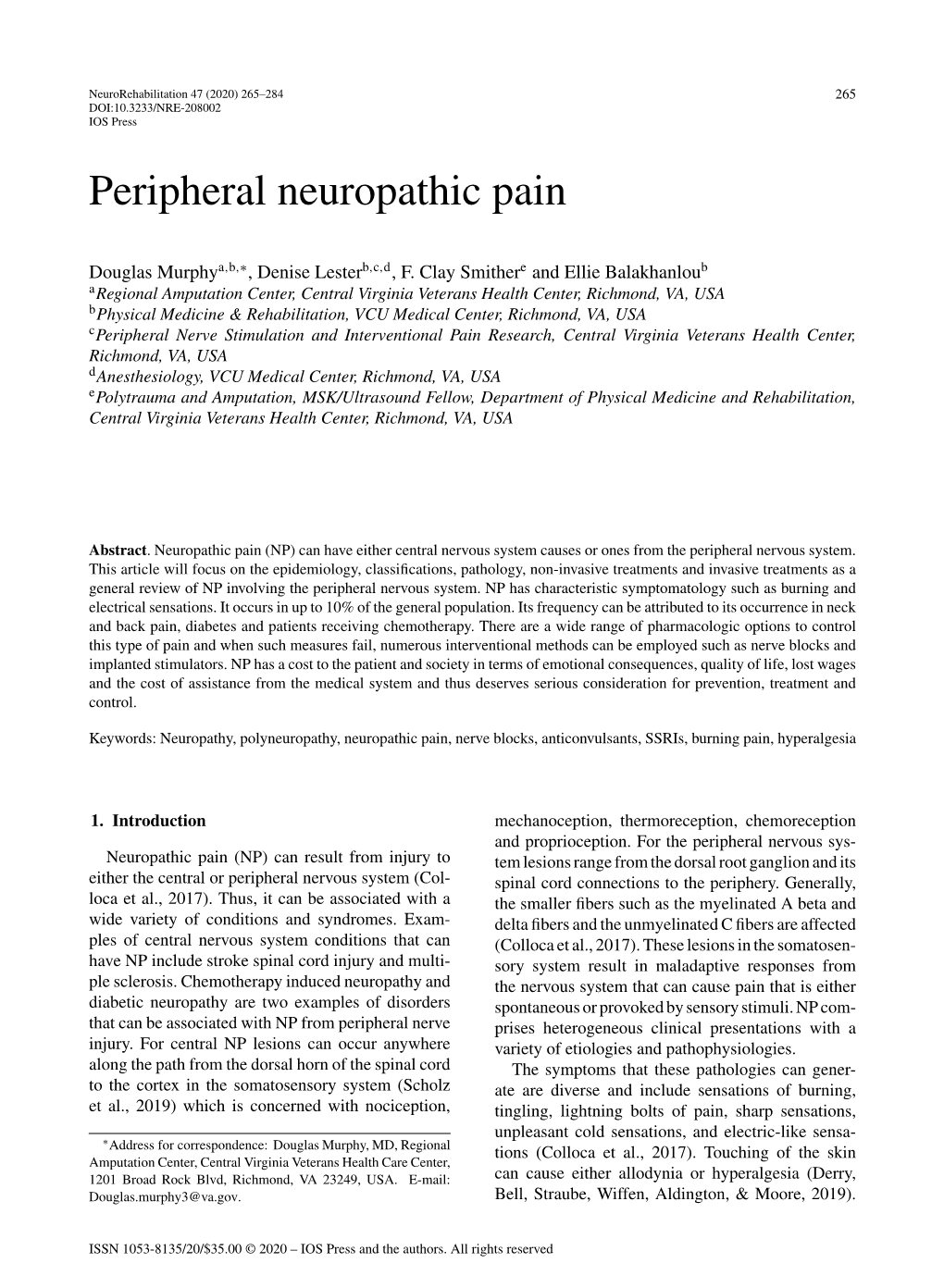 Peripheral Neuropathic Pain