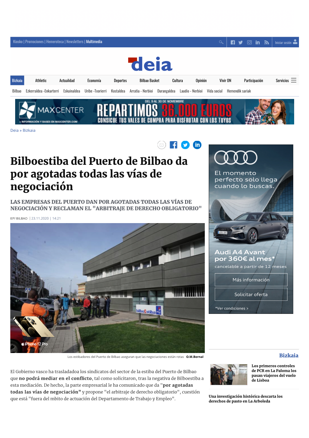 Bilboestiba Del Puerto De Bilbao Da Por Agotadas Todas Las Vías De