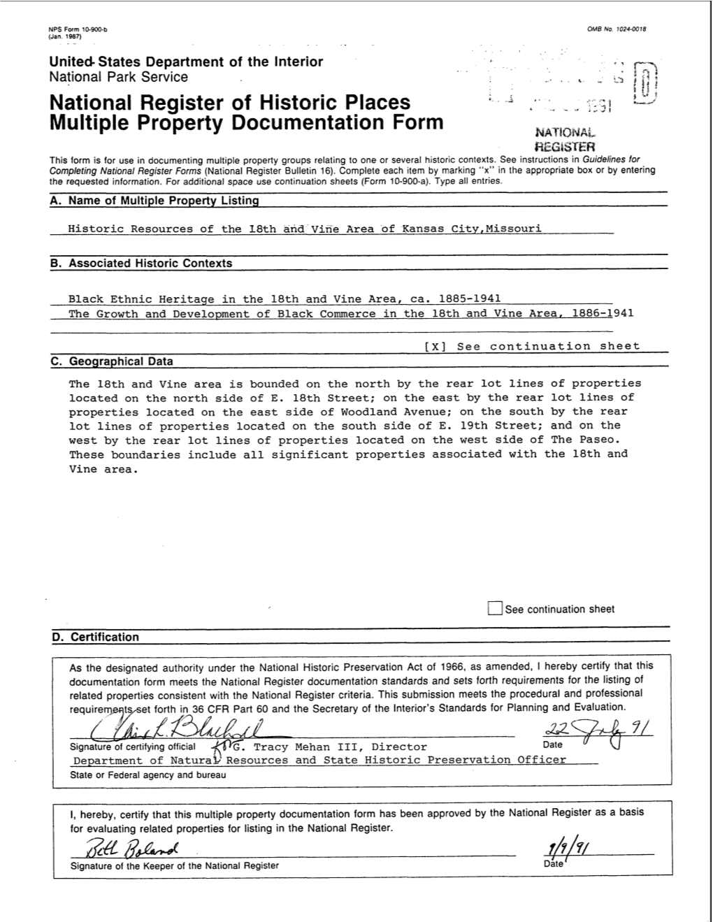 National Register of Historic Places Multiple Property Documentation