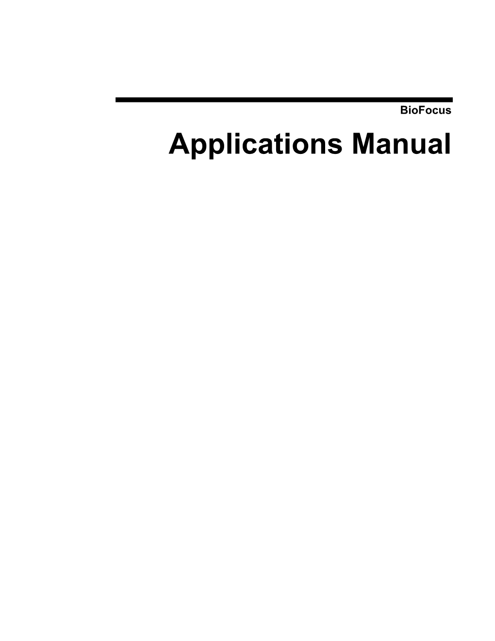 Applications Manual