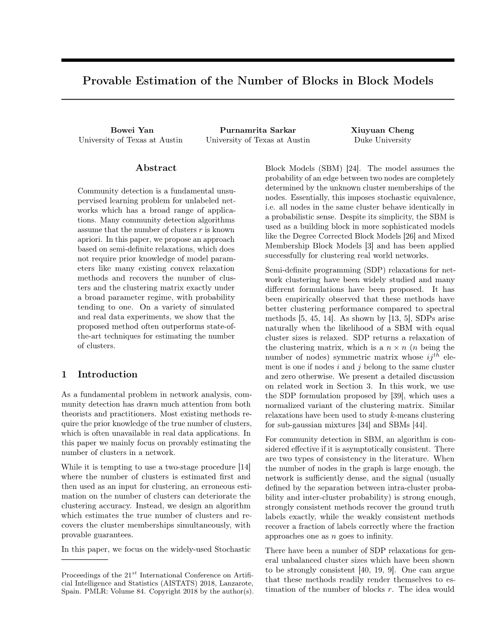 Provable Estimation of the Number of Blocks in Block Models