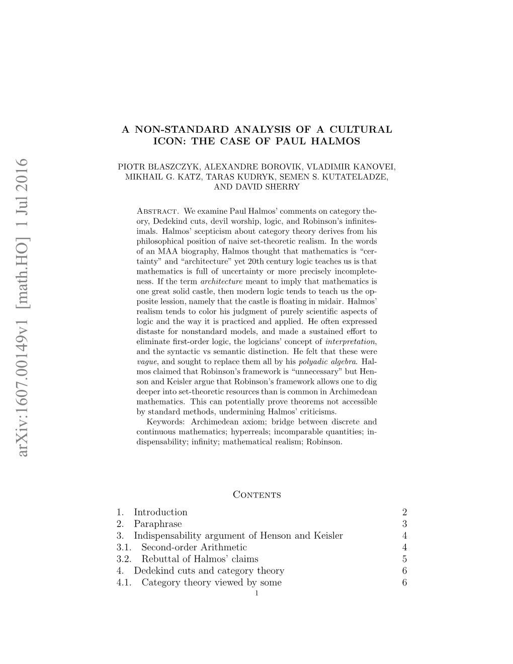 Arxiv:1607.00149V1 [Math.HO] 1 Jul 2016 ..Ctgr Hoyvee Ysm 6 5 4 6 4 Some by Viewed Theory Theory Category Category and Cuts 4.1