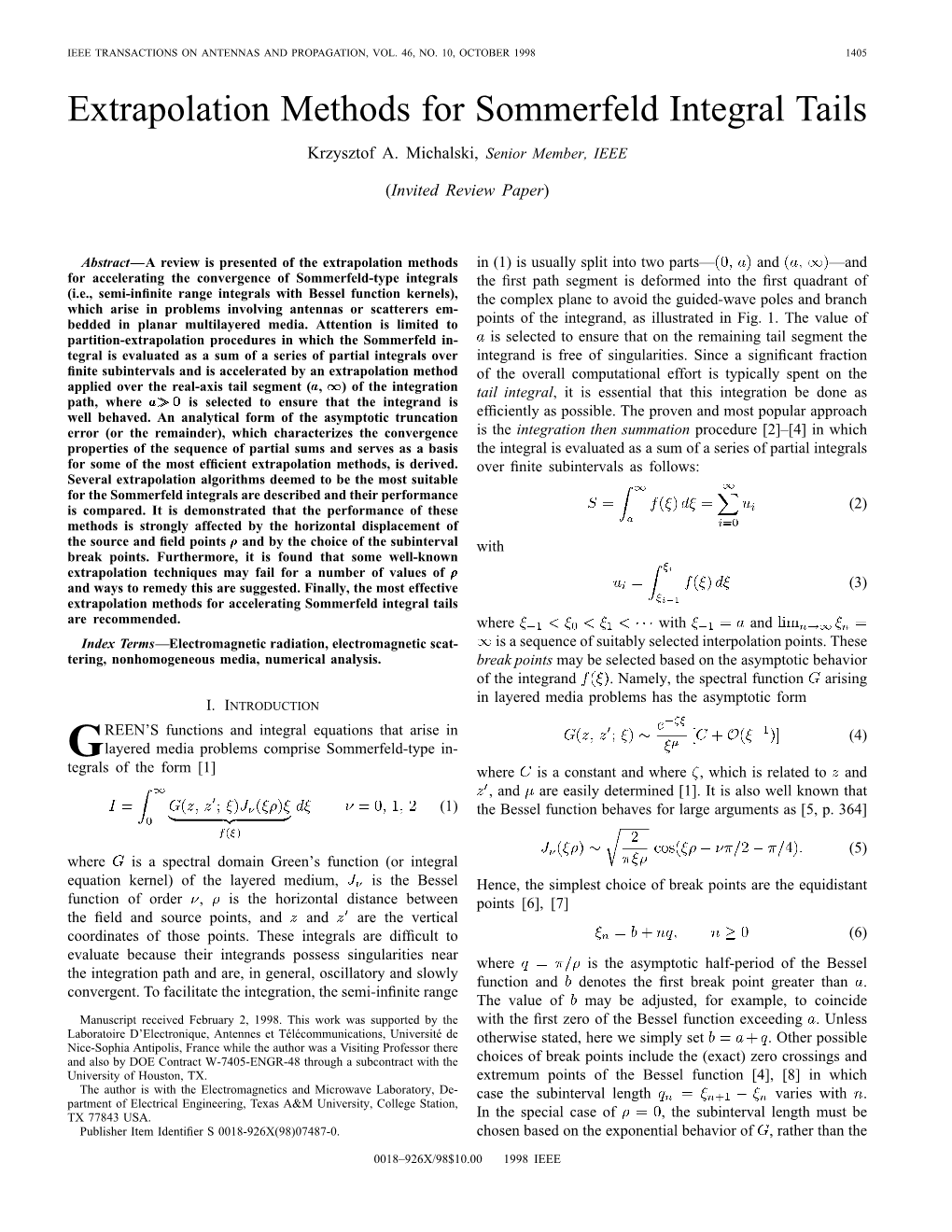 Extrapolation Methods for Sommerfeld Integral Tails