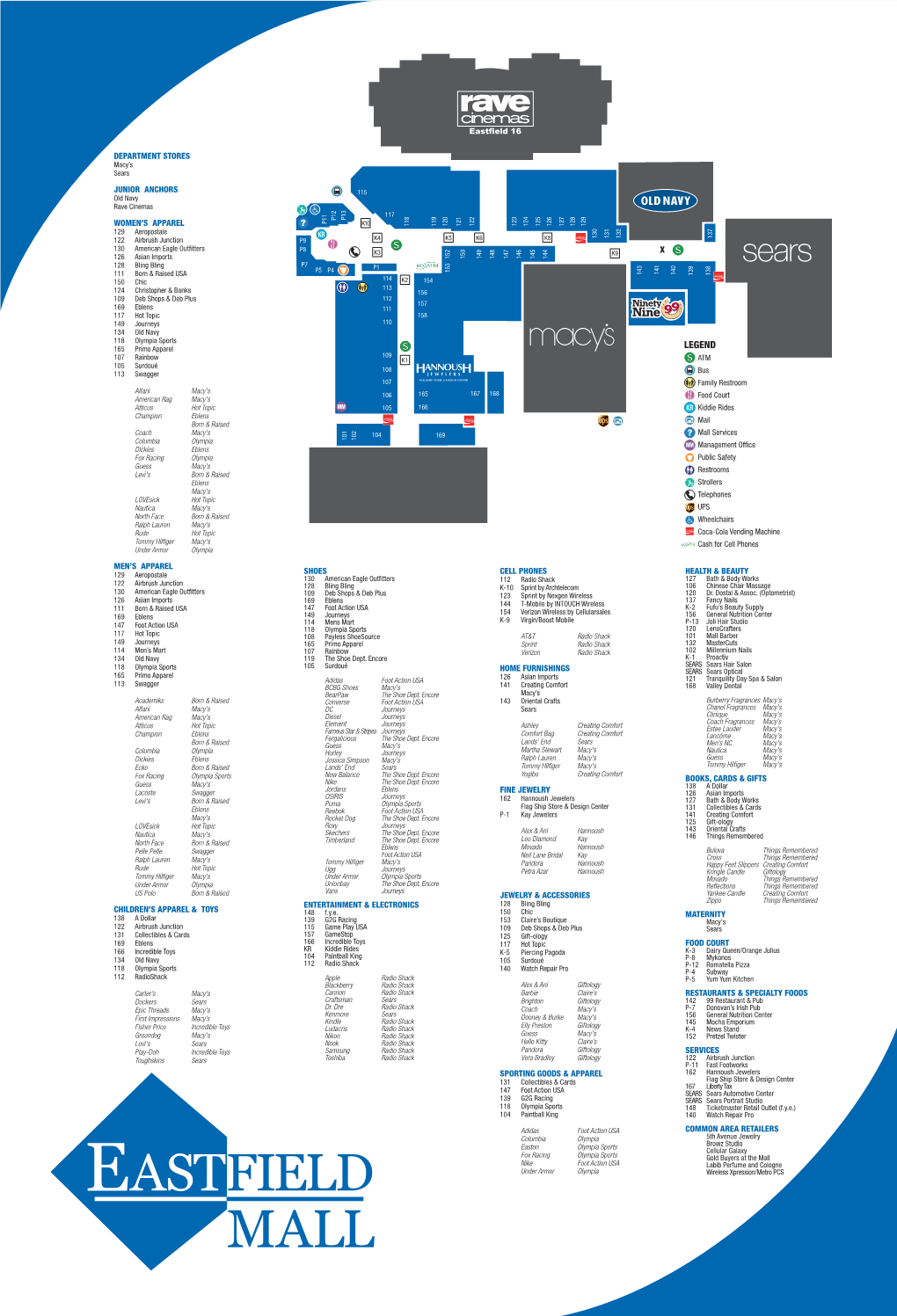 47X69 Eastfield Mall Directory 2012